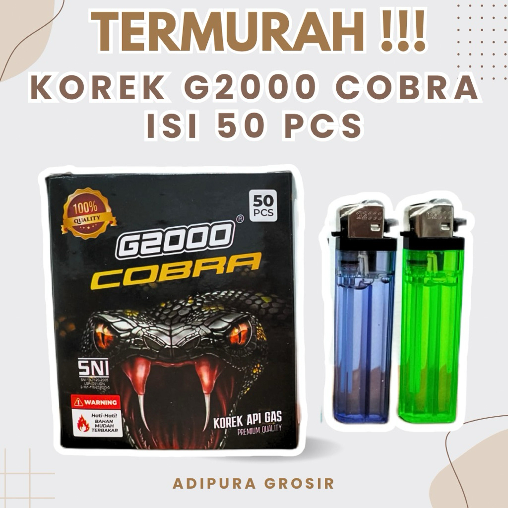 (50 PCS) Korek Api Gas G2000 COBRA isi 50 Pcs