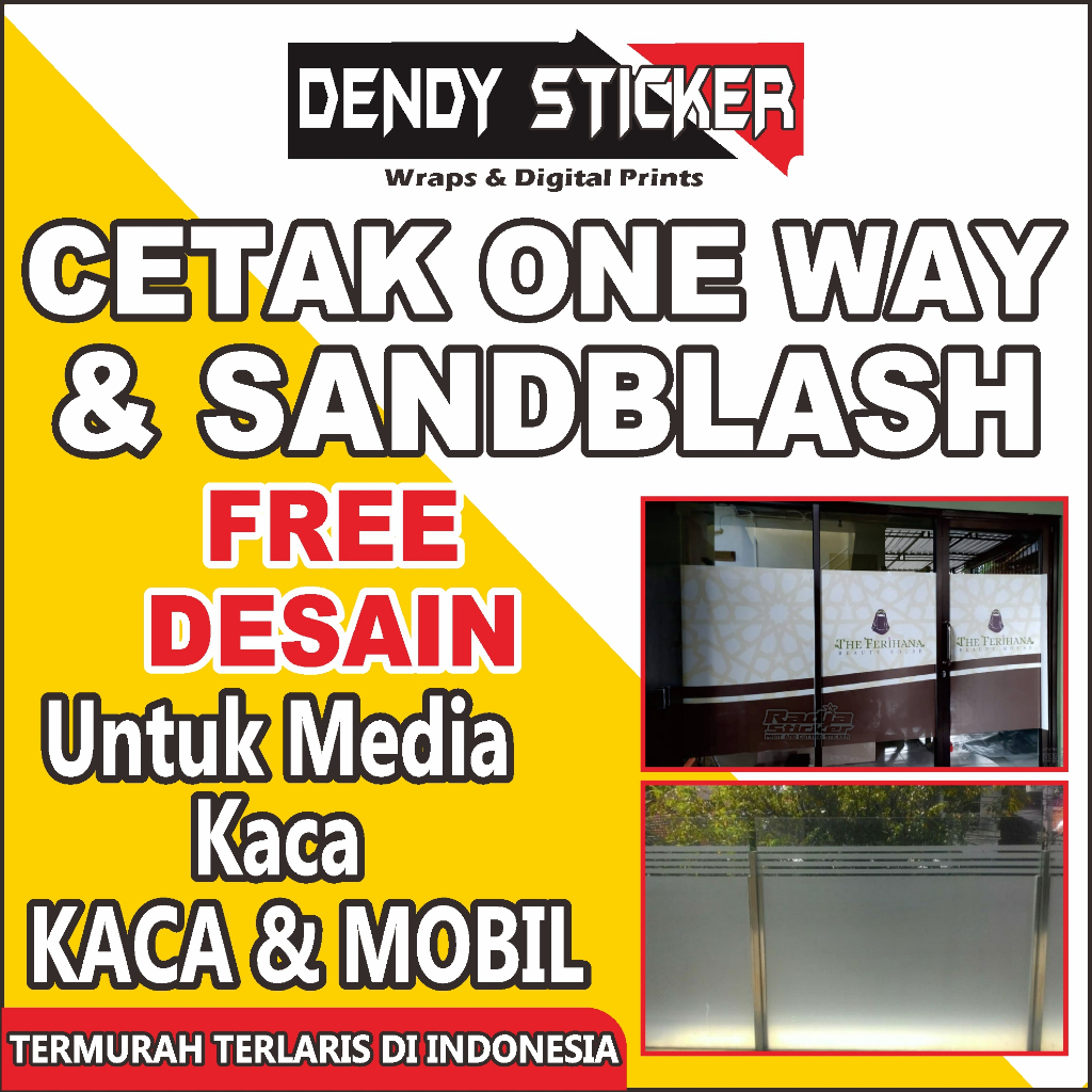 Cetak Stiker One Way Berkualitas & Sandblash