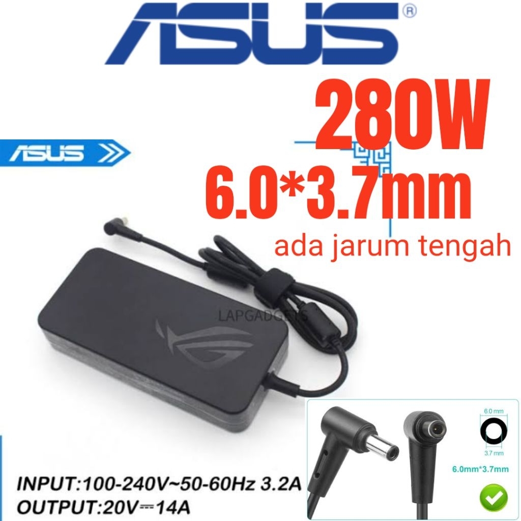 Charger Asus ROG G15 2022||Scar 15 17||Zephyrus Duo 15 SE||Zephyrus S17 GX703HM|| 14A pin 6.0*3.7 ja