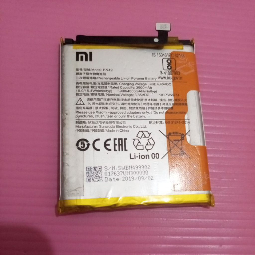 batre redmi 7a bn49 ori copotan