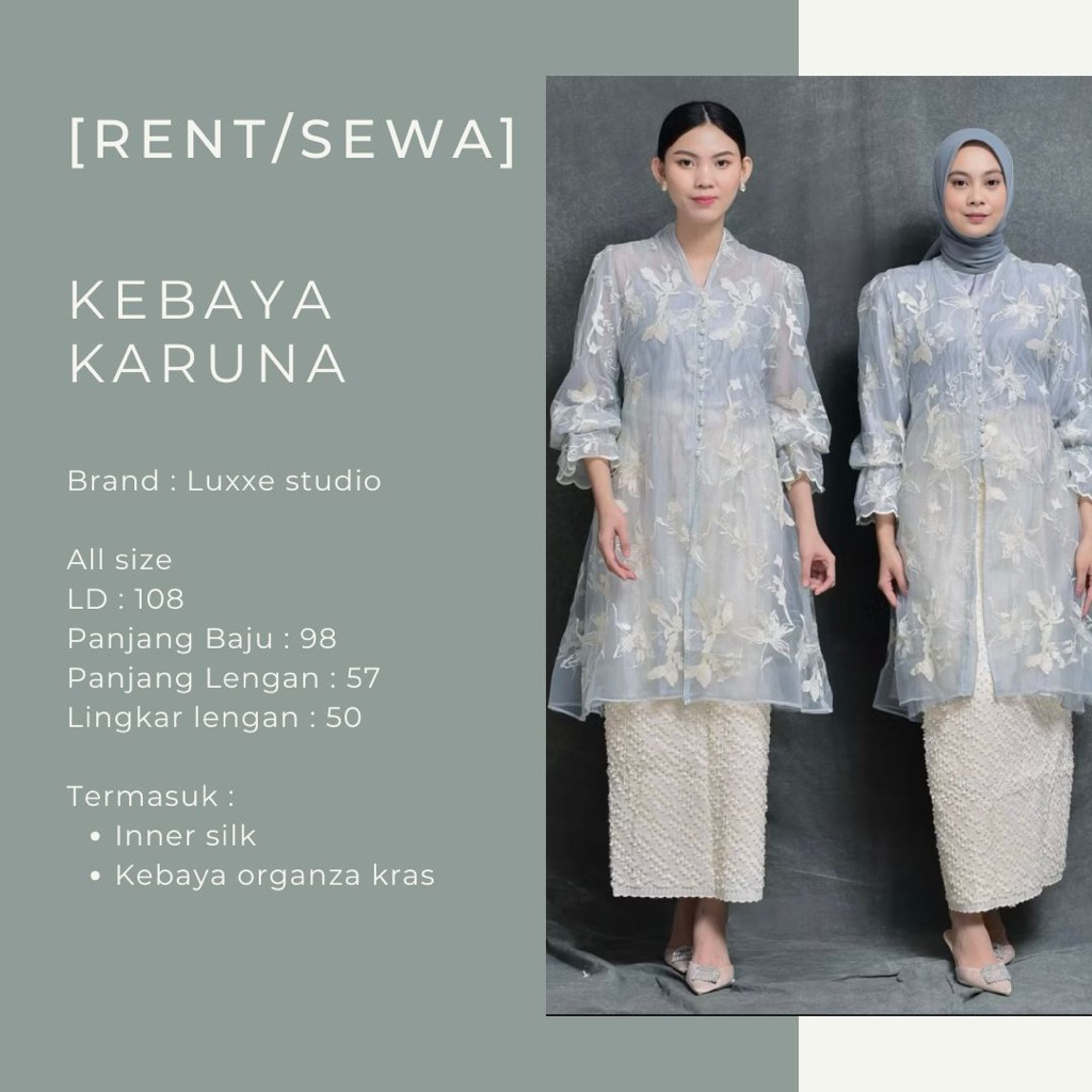 [Sewa/Rent] Kebaya karuna luxxe studio baby blue / kebaya wisuda / kebaya lamaran / kebaya tunangan 