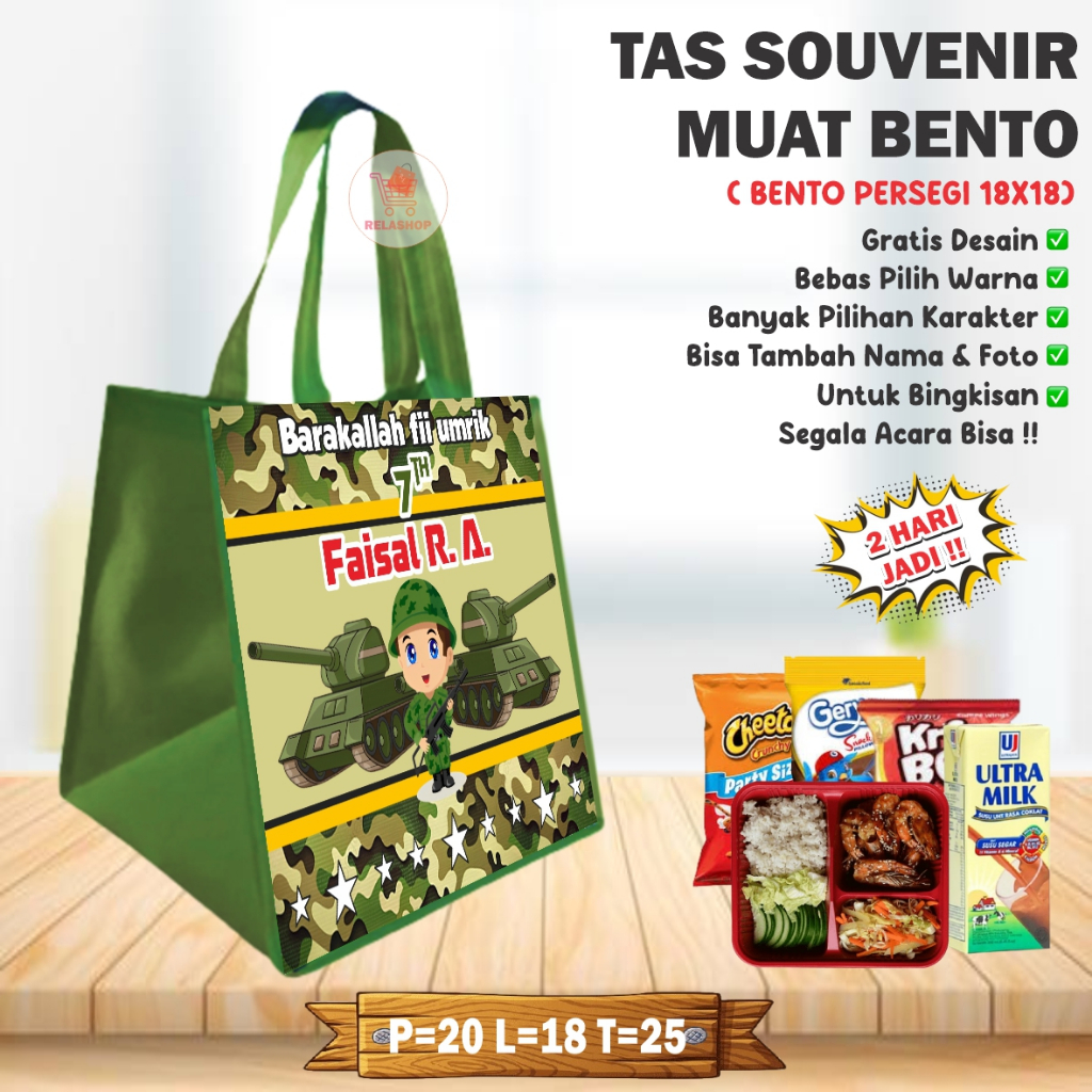 TAS ULTAH CUSTOM POTRAIT BENTO/TAS ULTAH/TAS ULTAH MUAT BOX BENTO/BERDIRI BENTO/TAS ULTAH ANAK/TAS U