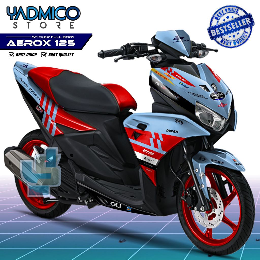 (PROMO) Decal Aerox 125 Full Body / Stiker Motor Aerox 125 Fullbody / Dekal Yamaha Aerox 125 / Strip