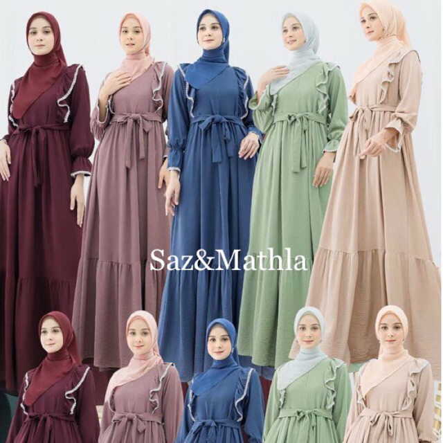 Ready Saz Mathla‼️ Hijab Pashmina & Segi4 Original By Saz Mathla Hijab Premium