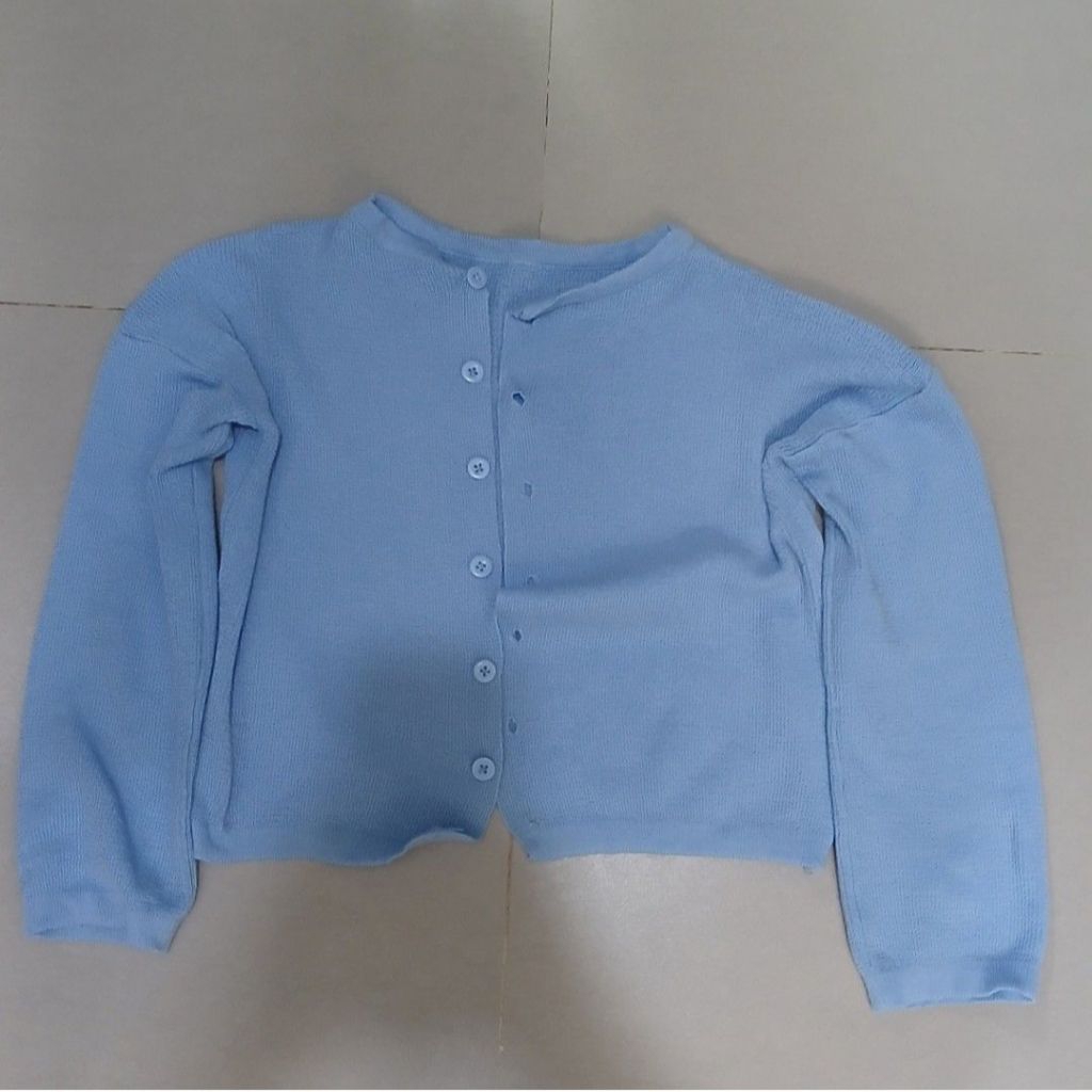 Cardigan Crop Knit Baby Blue