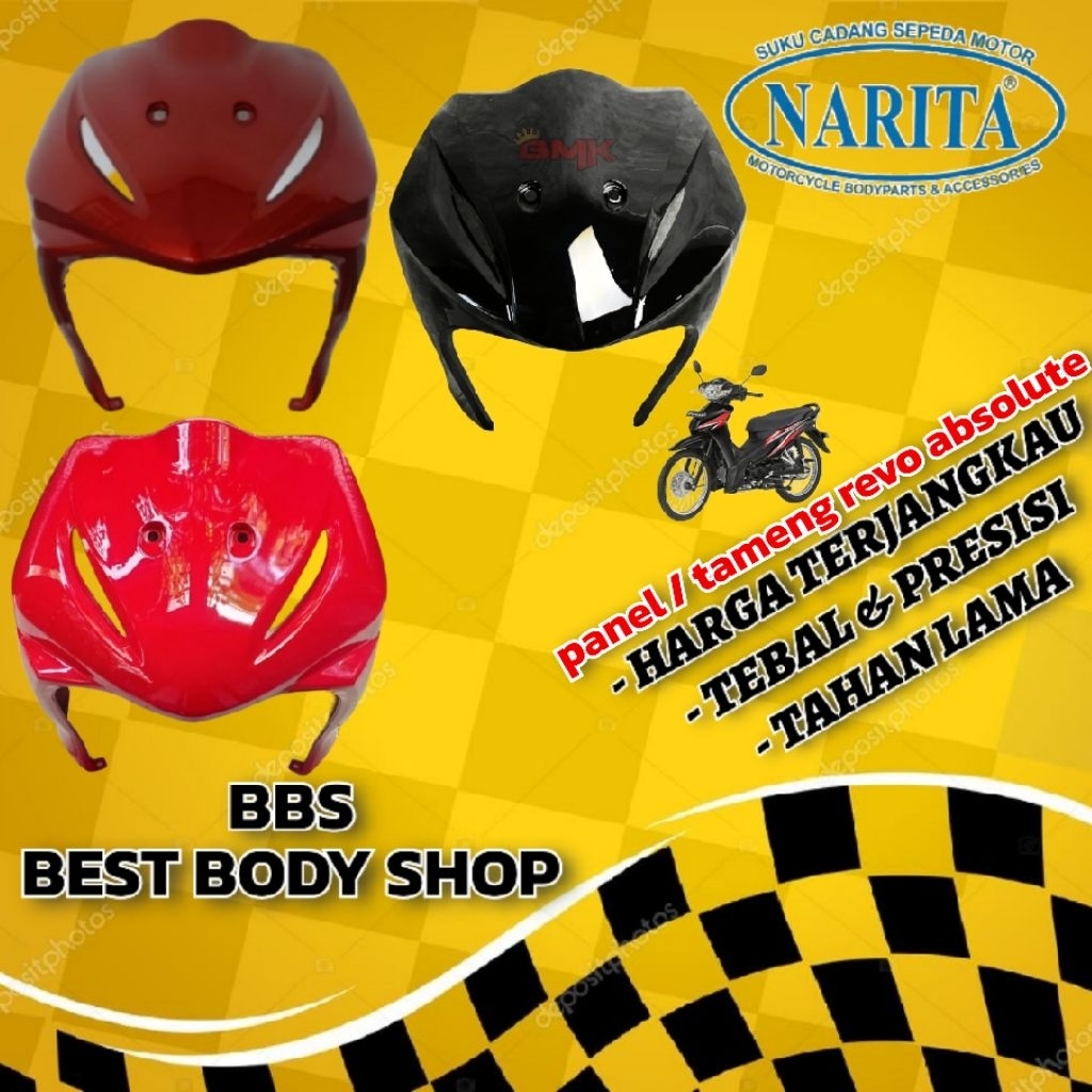 Cover Body Tameng Depan / Dasi Depan Honda Revo Absolute 110 Warna Hitam / Merah / Silver