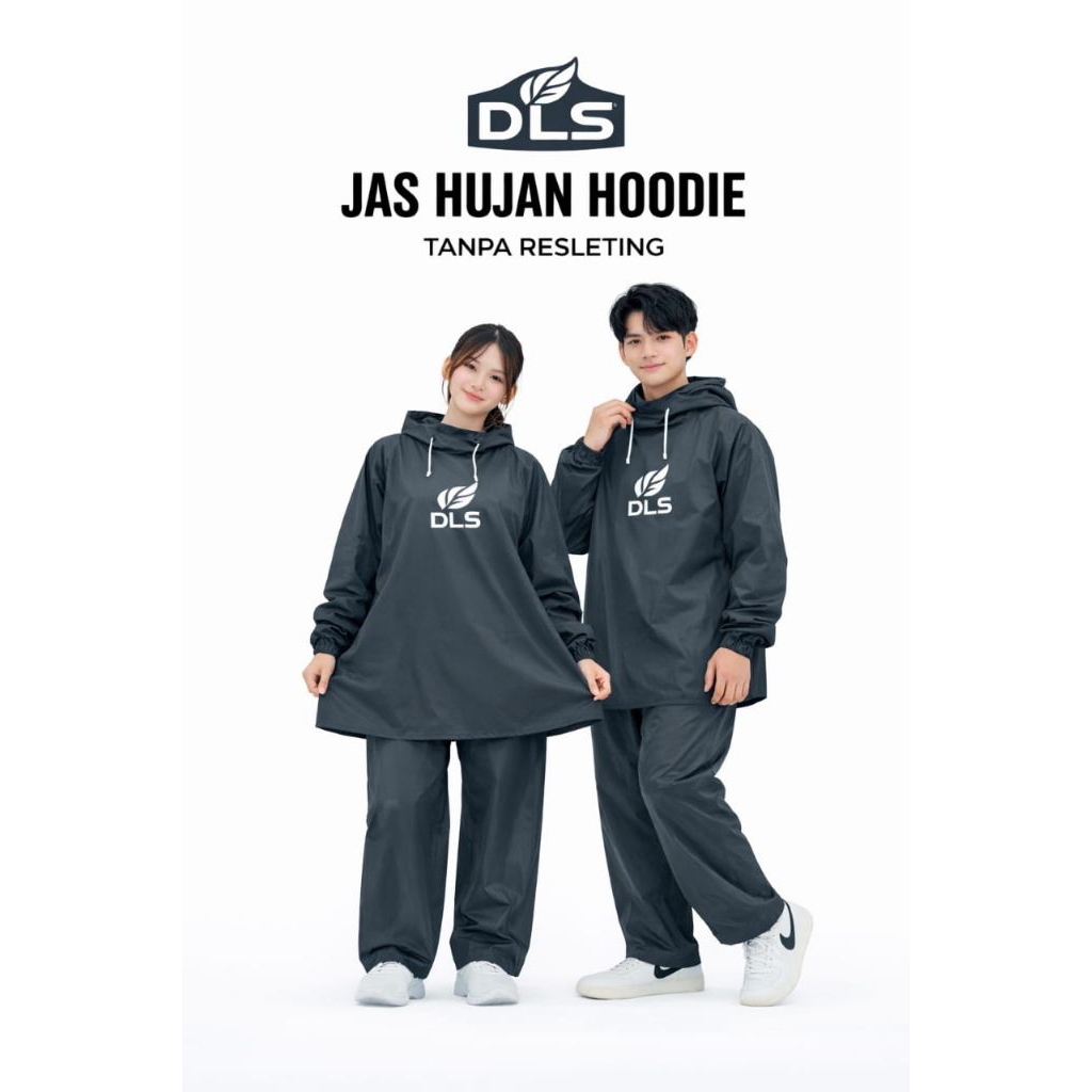 DLS jas hujan Hoodie FULL SEALLER PRESS bahan PVC premium kuat elastis dan anti bocor