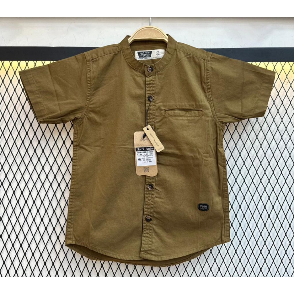 AGERA JUNIOR-(KEMKO) Kemeja Koko Anak Laki-Laki Lengan pendek Full Kancing Soft Katun Agera junior