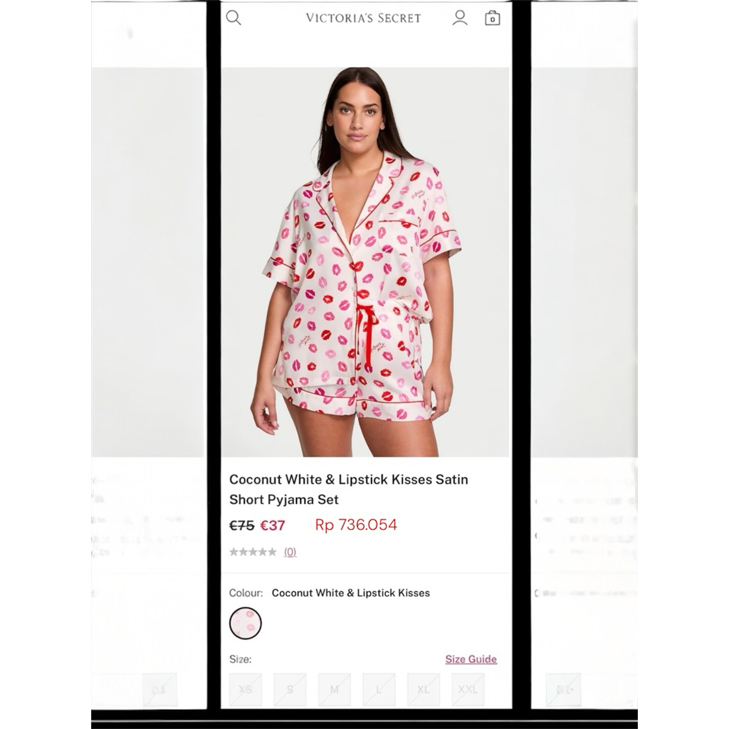 original preloved VS pajamas Victoria Secret pendek bahan satin