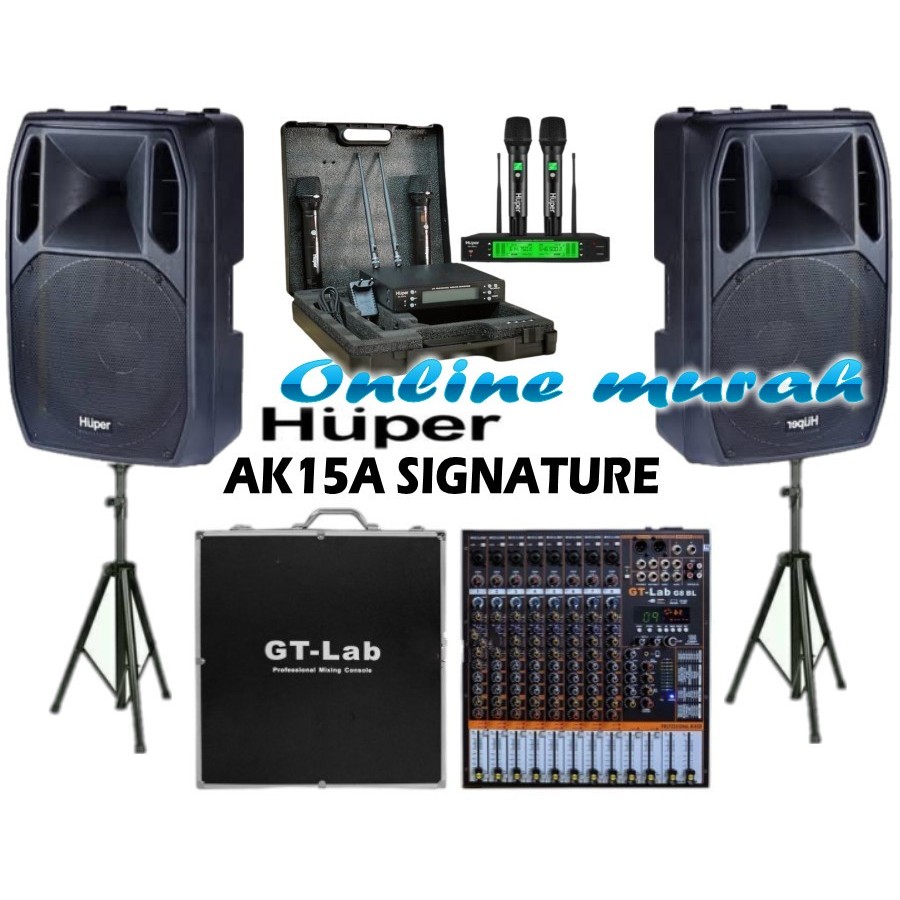 paket sound system huper ak15a signature gt lab 6 6 ch sk18pro original