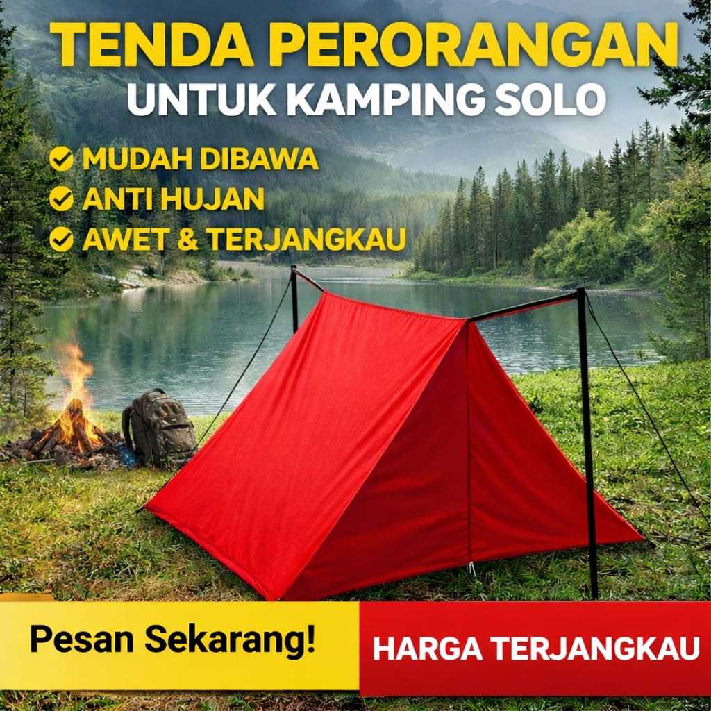 Tenda Camping 1 Orang Waterproof Ringan – Tenda Perorangan Anti Air Outdoor Hiking
