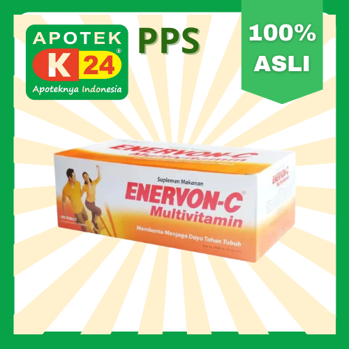 Multivitamin Enervon-C 1 BOX 100 TABLET - Membantu Daya Tahan Tubuh, Vitamin C Tinggi, Suplemen Hari