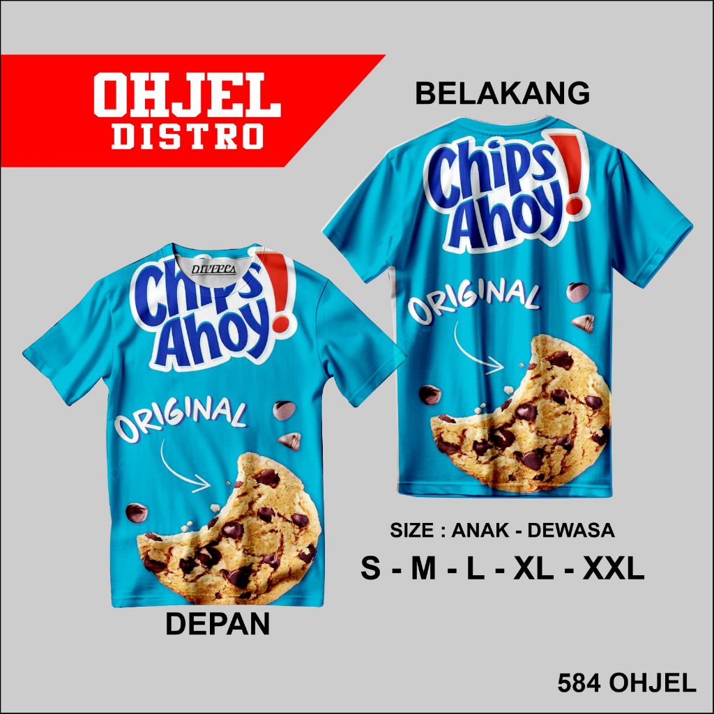 KAOS DISTRO FULL PRINT | CHIPS AHOY | KAOS DISTRO MURAH