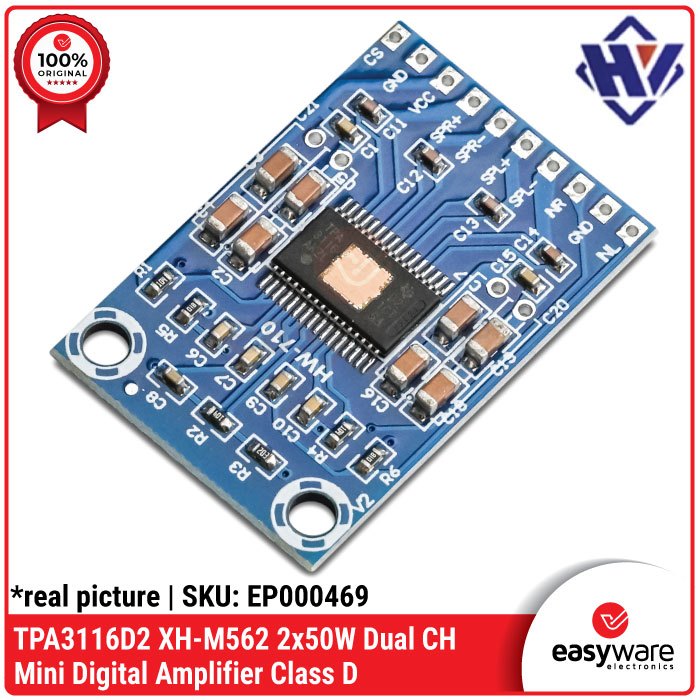 TPA3116D2 XH-M562 2x50W Dual Channel Stereo Mini Digital Amplifier Class D