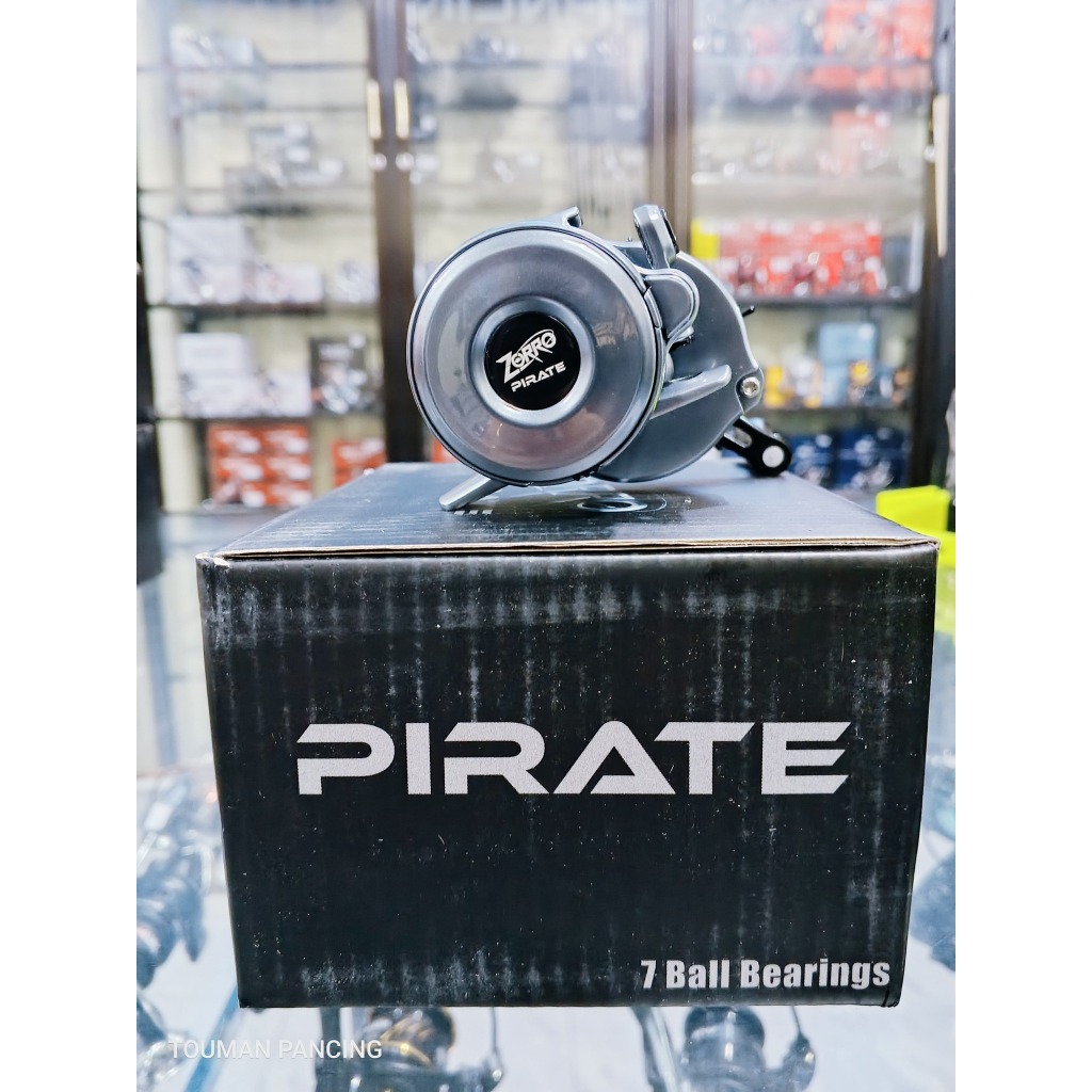 Reel BC Round Zorro Pirate BFS Ultra Light 126g - Dual Brake System & Drag Clicker handle kiri