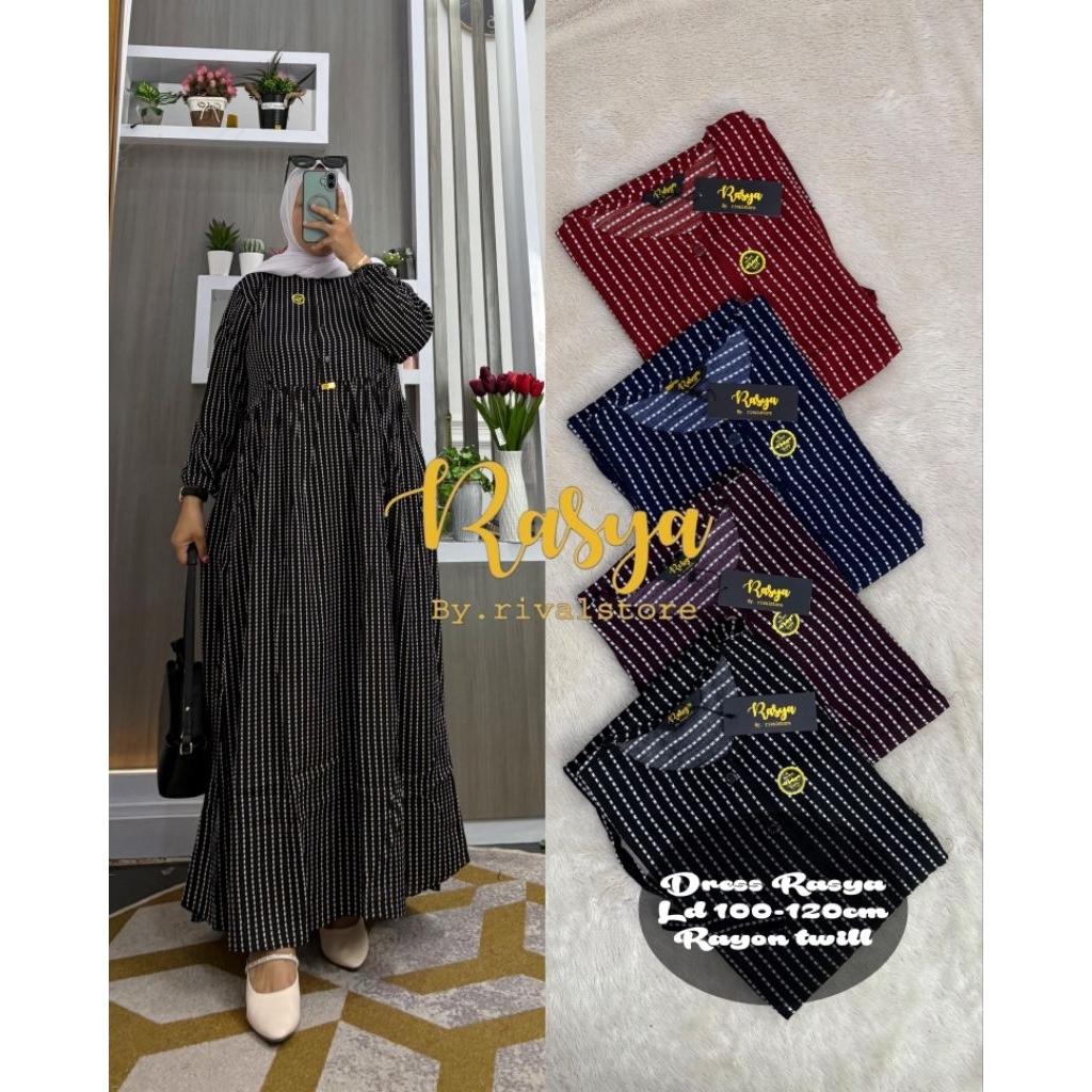 MIDI DRESS RAYON MOTIF SALUR RASYA