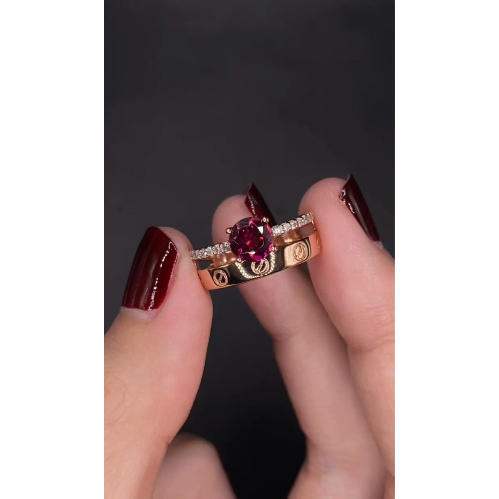 cincin emas berlian motif Cartier fashion