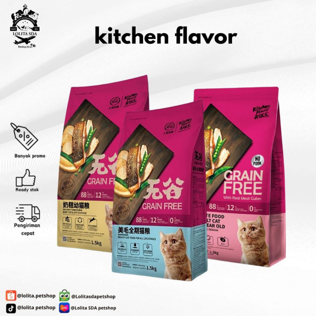 kitchen flavor grain free makanan kucing