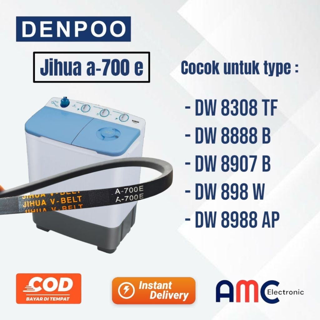 karet V-Belt panbel vbelt fanbel vanbel A700E A-700E mesin cuci Denpo Denpoo A-700E VANBELT MESIN CU