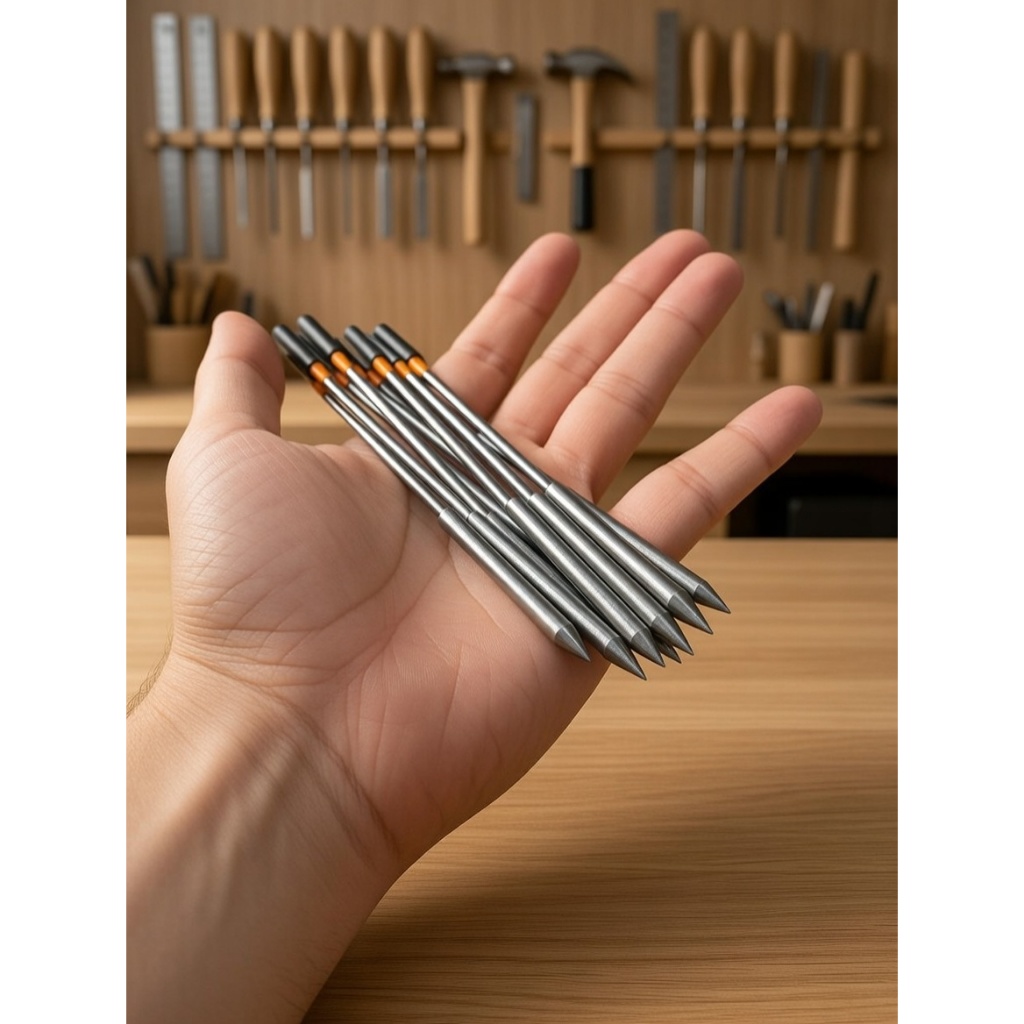 (Isi 10 Biji) Mata Panah Ikan Logam 6mm Paser Ikan 10 Cm/12/14 cm