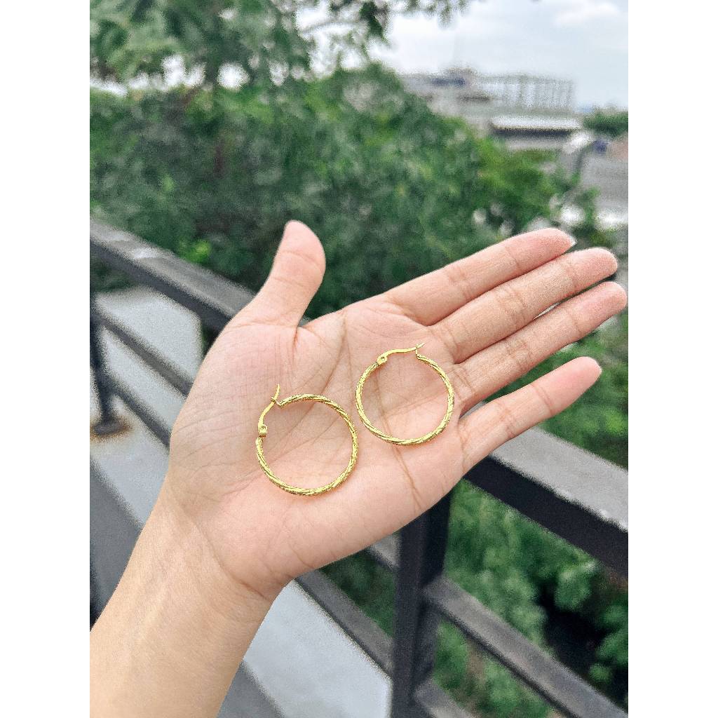 Anting Bulat Titanium Anti Karat (70039)