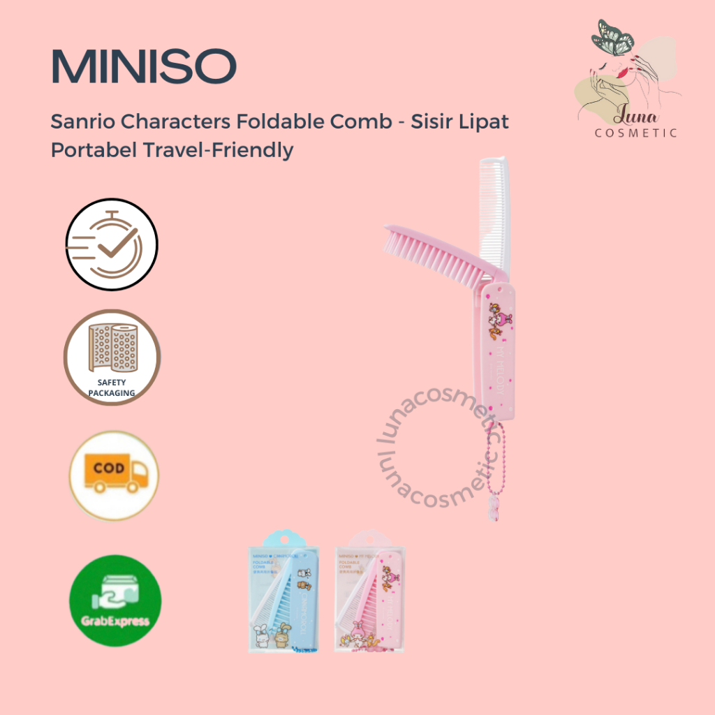 Miniso x Sanrio Characters Foldable Comb - Sisir Lipat Portabel Travel-Friendly