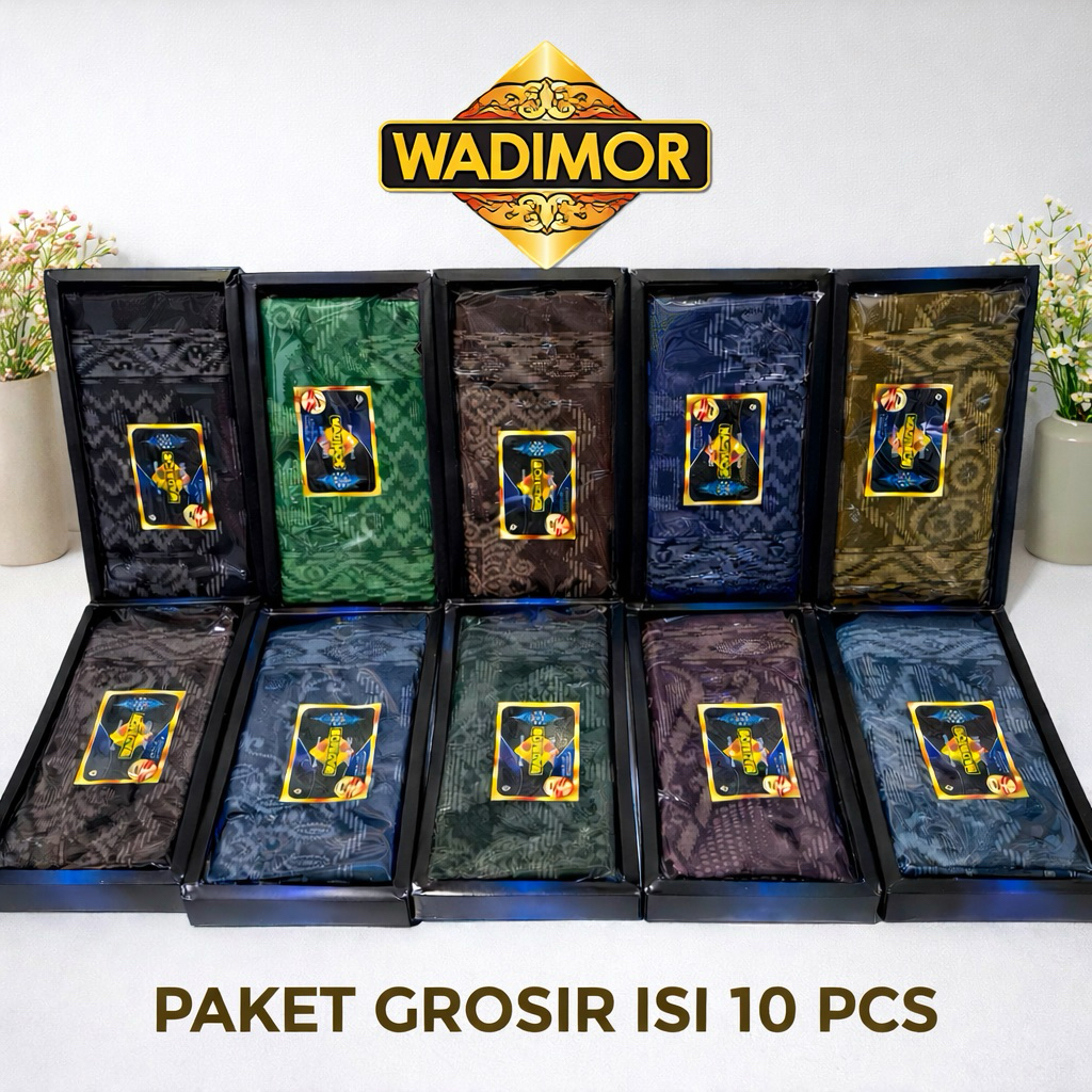 Paket Grosir Sarung Wadimor Motif Bali Isi 10 Pcs – Sarung Tenun Pria Premium Original