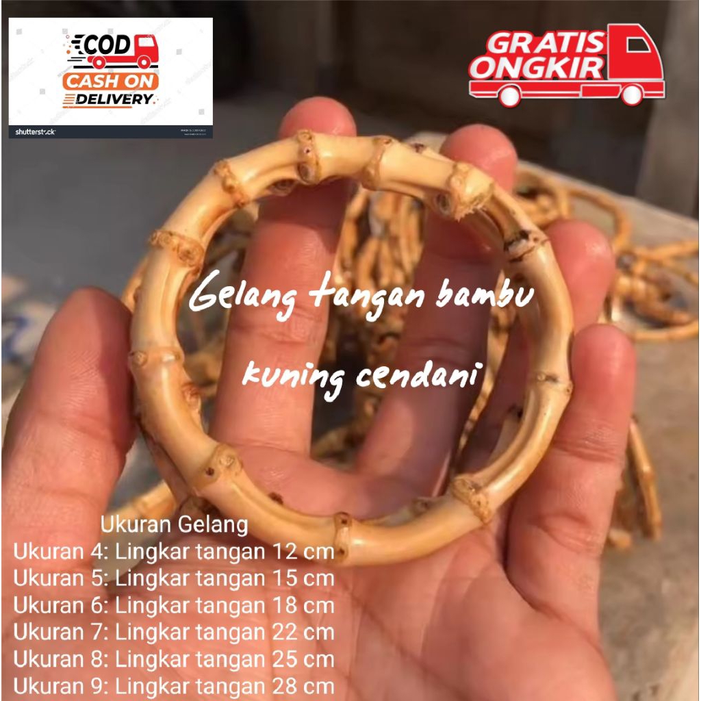 Gelang tangan bambu kuning cendani