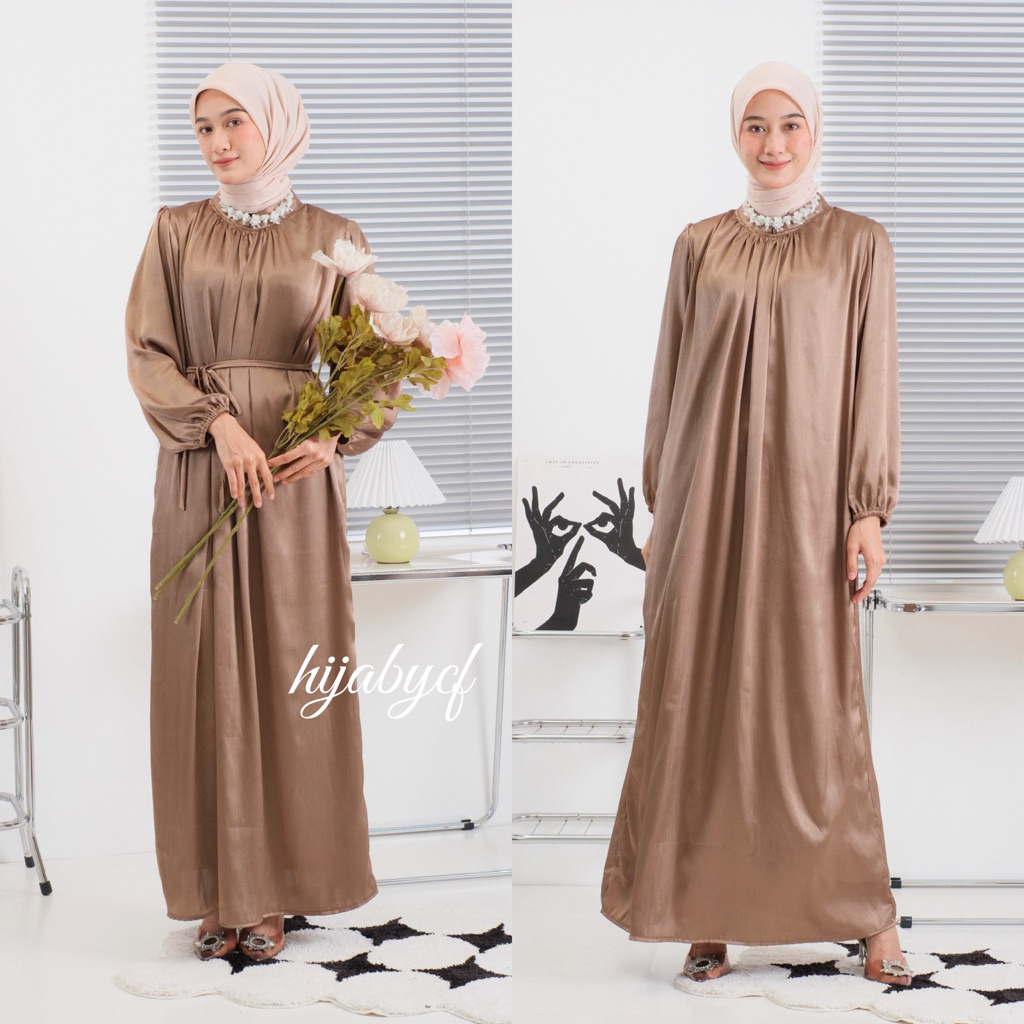 Dress Panjang Kondangan Wanita Lavanya Bahan Silk Premium Simple dan Elegan