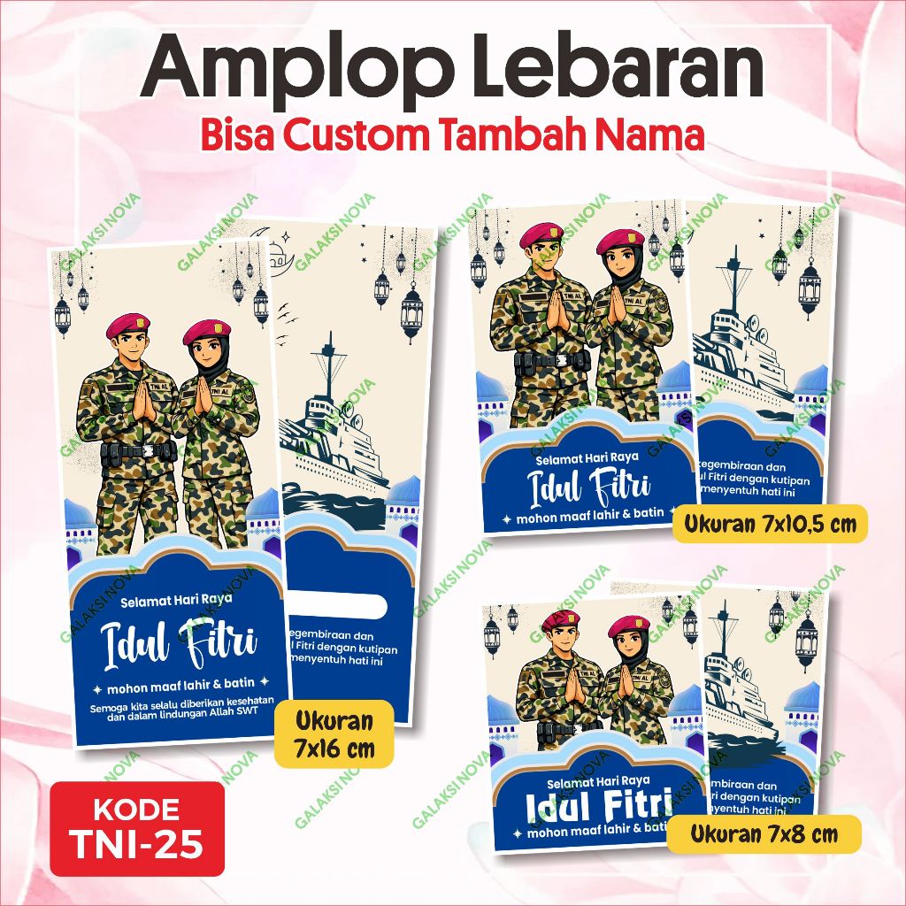 TNI.25 - Amplop Idul Fitri MARINIR TNI AL KOWAL TNI AL | Amplop Lebaran Custom | Amplop Custom