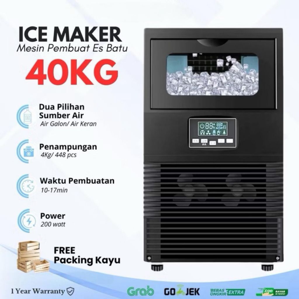 Mesin Hicon HZB 40F Es Batu 40kg Perhari Ice Cube Maker HZB Cafe And Restoran