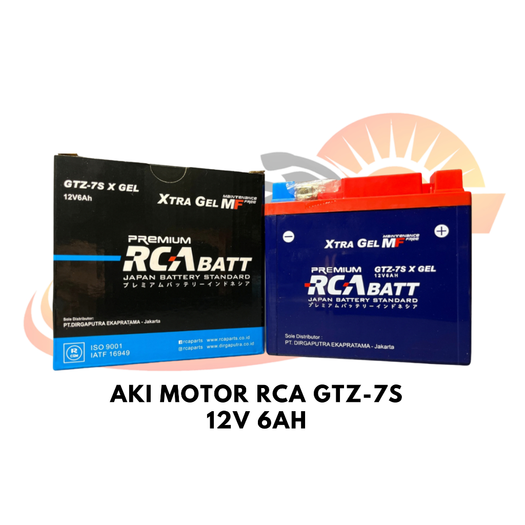 Aki Motor RCA BATT GTZ-7S X GEL 12V 6Ah Maintenance Free (MF)