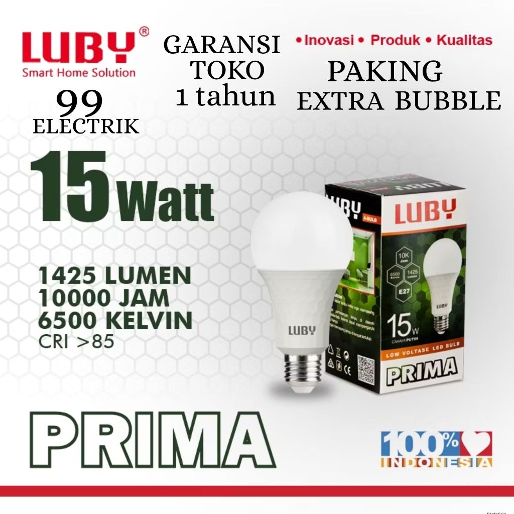 BOHLAM LED LUBY / LAMPU LED LUBY PRIMA 15W
