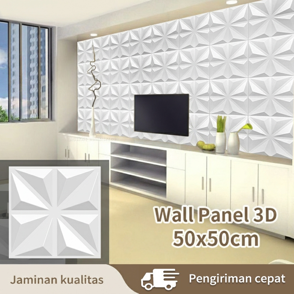 Panel Dinding PVC 3D Ruang Makan 30x30cm 50x50cm /Panel Dinding Wallpaper | Dekorasi Rumah | Ruang M