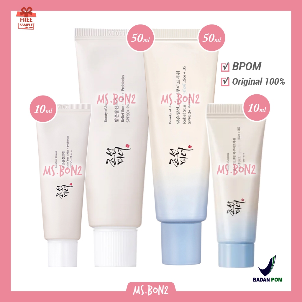 BPOM Beauty of Joseon Relief Sun Sunscreen Rice + Probiotics / AQUA FRESH Rice + B5 Suncream SPF 50+