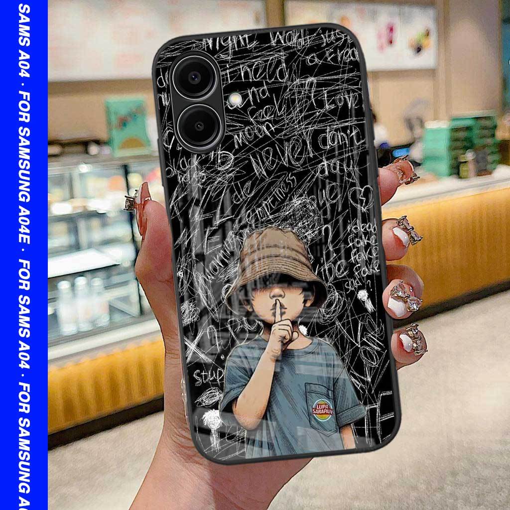 CASING FOR SAMSUNG A04 [M380] SOFTCASE GLASS KACA GLOSSY FOR SAMSUNG A04E MOTIF ALONE - SOFTCASE MUR