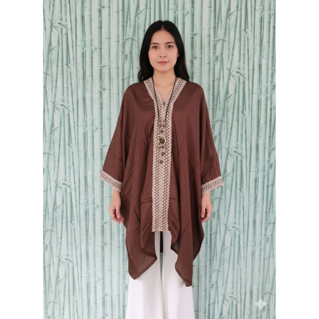 KAFTAN ARUNIKA LACE SERIES BATIK FARIZA VISCOSE SEMI SUTRA POLOS