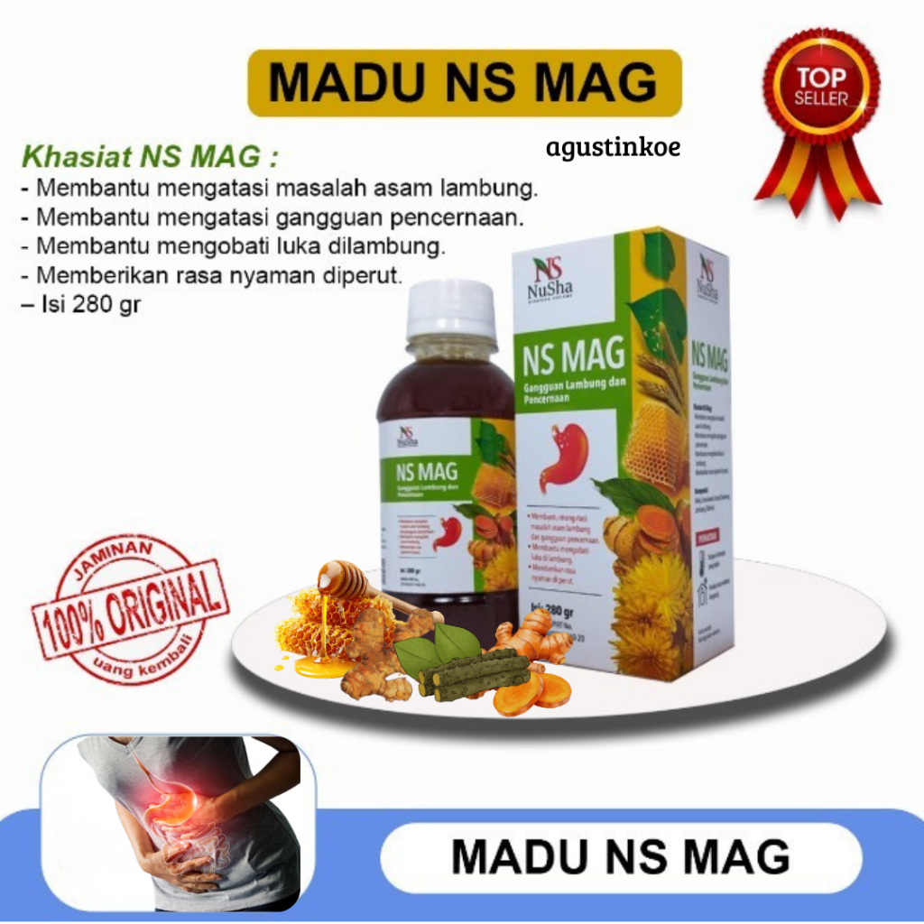 NS MAG Honey (6 in 1) - Herbal Medicine for Gastric Acid GERD 280gr BPOM / NS MAG Stomach Honey