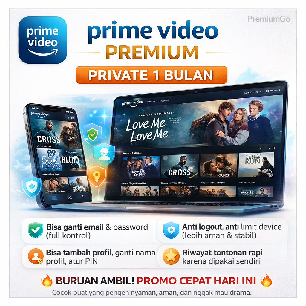 [24/7] Prime Video Premium 1 Bulan Akun Privat Akses Otomatis
