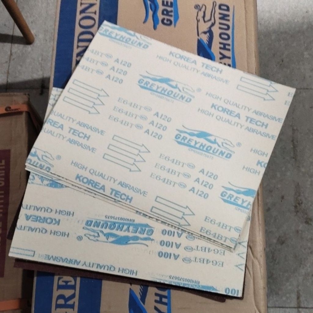 Amplas gosok/kertas gosok Greyhound kertas#80-#180 isi 10lembar