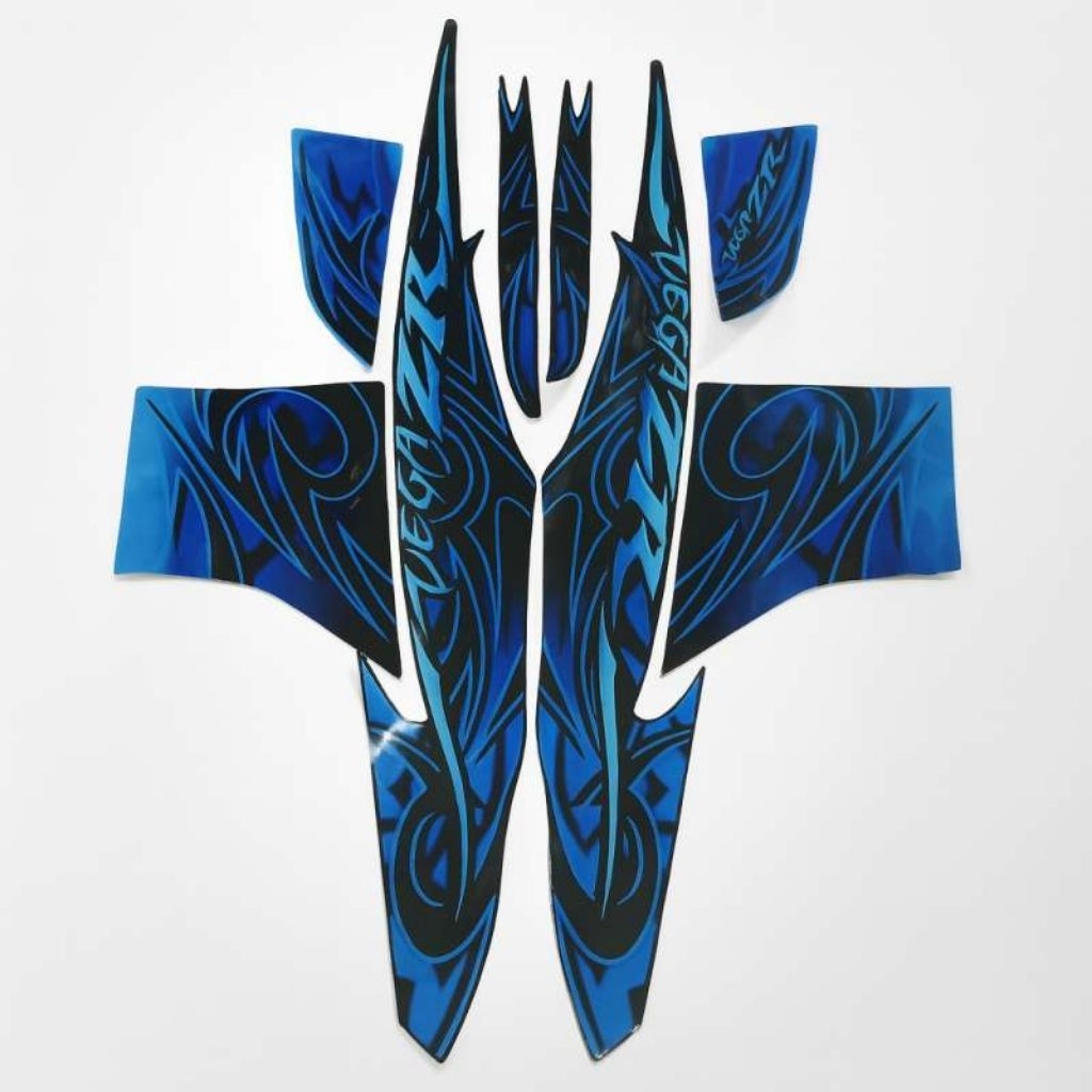 Striping stiker body motor Yamaha Vega Zr 2010 biru stiker list bodi vega zr biru tahun 2010