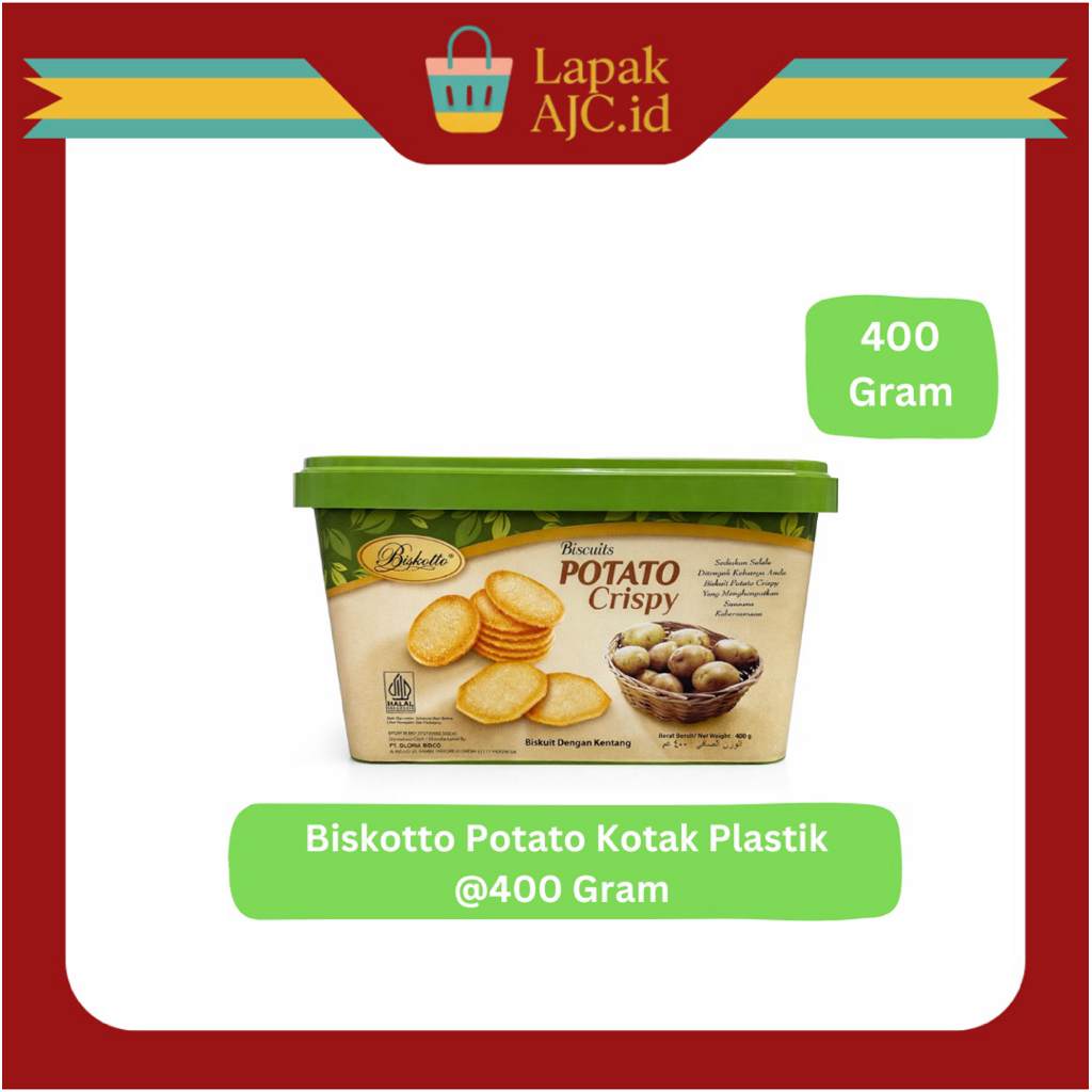 Biskotto Potato Kotak Plastik @400Gr Kentang Gurih Jajanan