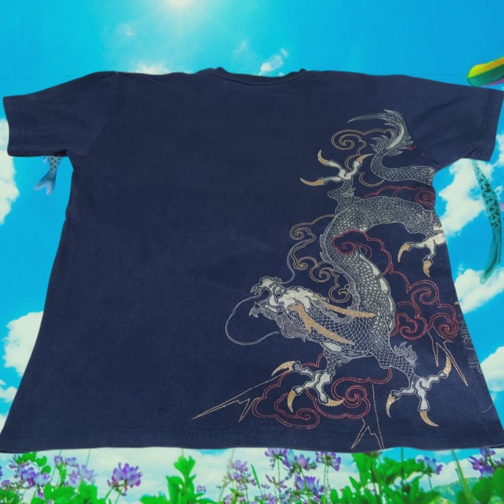 SUKAJAN DRAGON STRANGE HEAVEN T-SHIRT NAVY