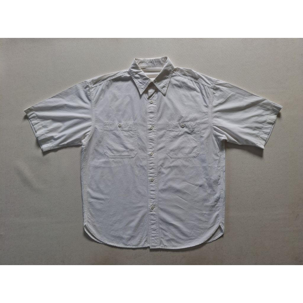 KEMEJA LENGAN PENDEK PUTIH GU GLOBAL UNIQLO BAHAN LINEN ORIGINAL 100%