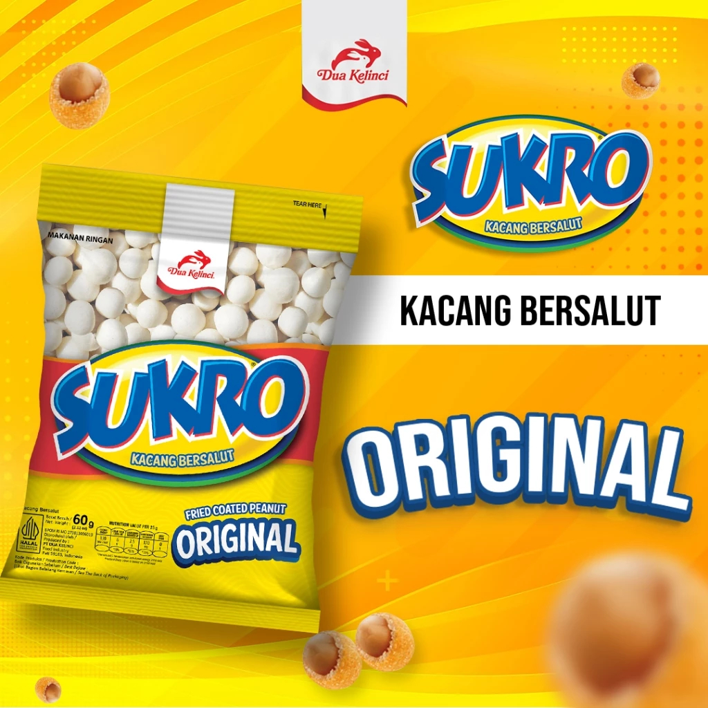 Sukro Kacang Atom 2 Kelinci Original 60 gr - 1PCS