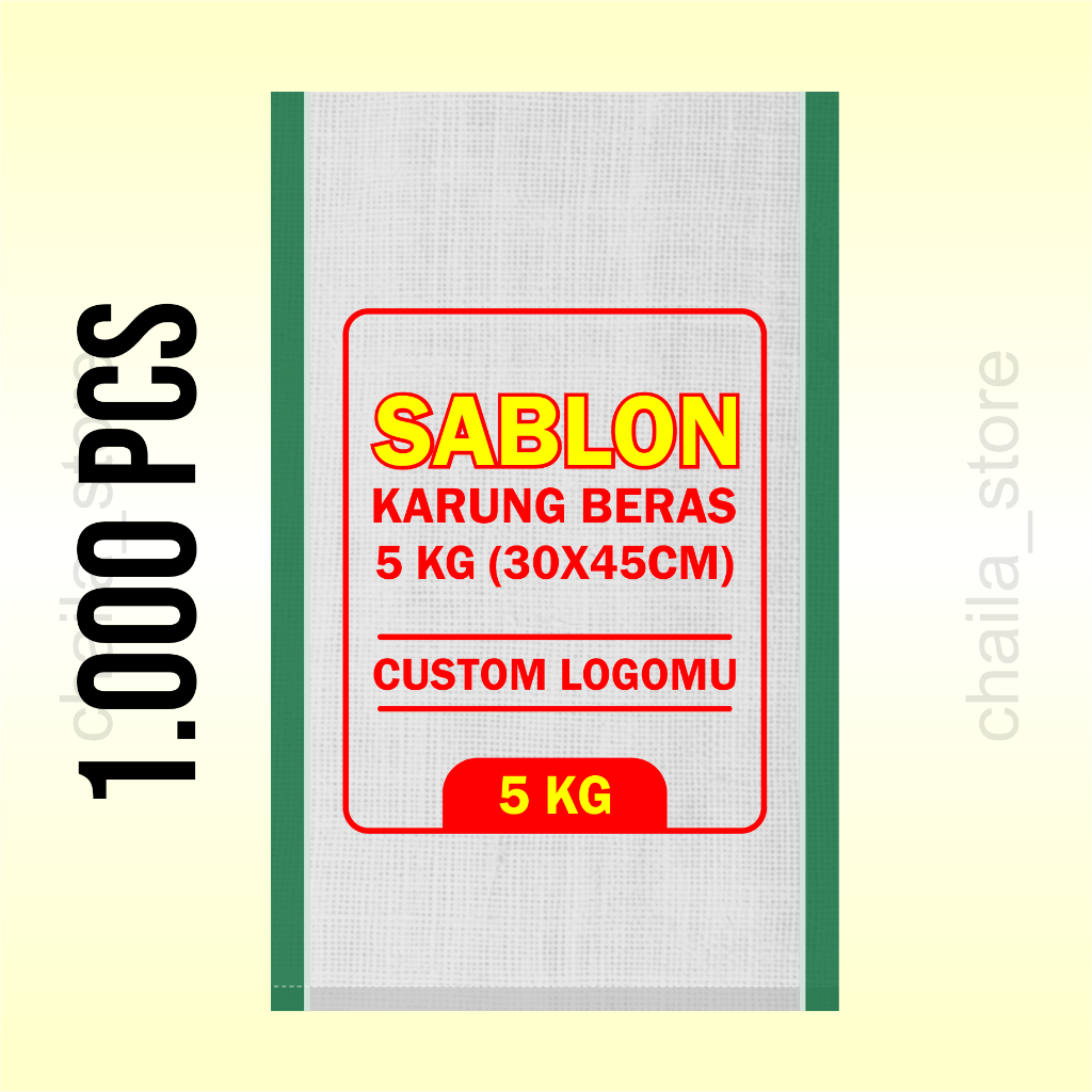 SABLON KARUNG BERAS 5 KG CUSTOM / KARUNG PLASTIK 5 KG TRANSPARAN UKURAN 30X45CM - 1000 PCS