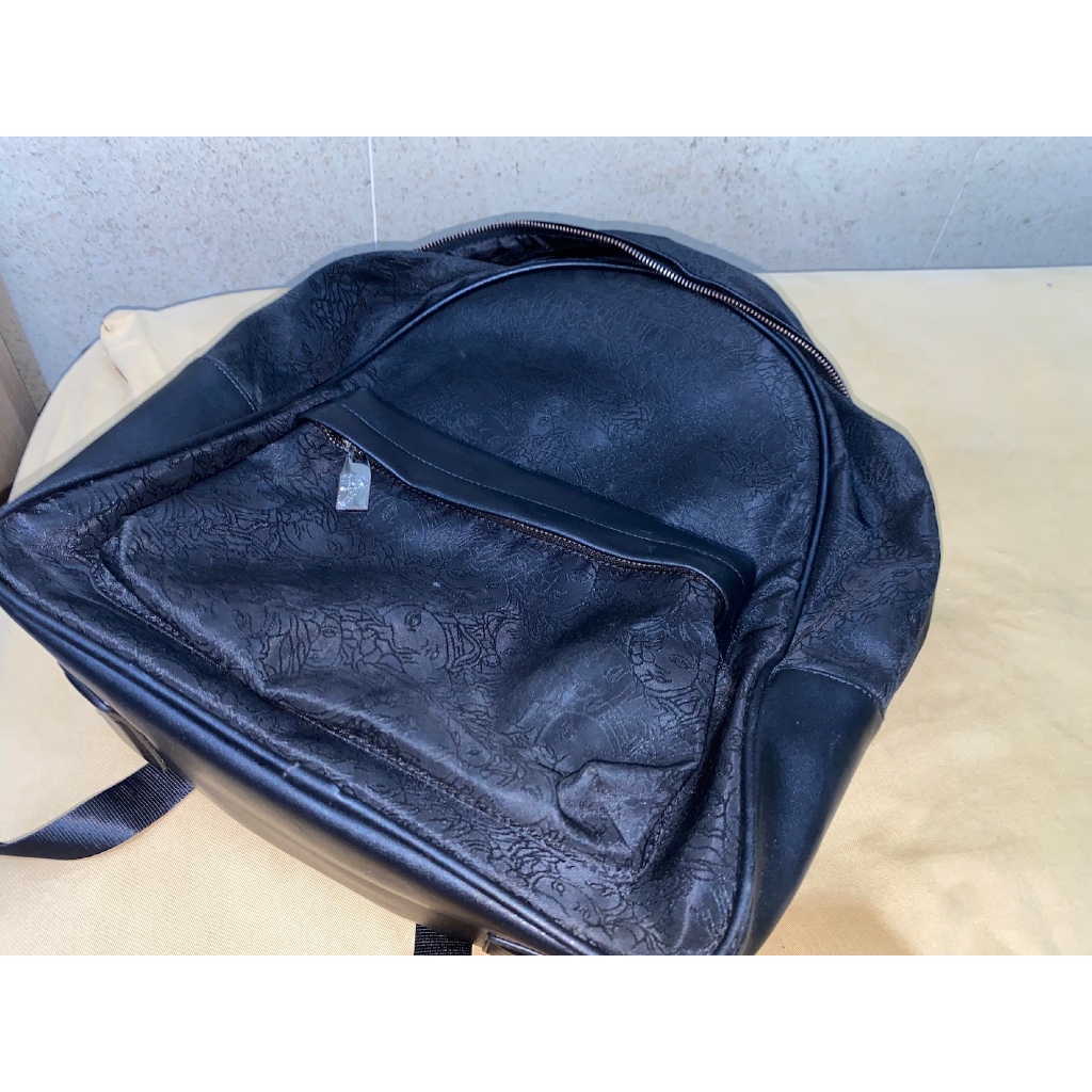 ransel backpack pria Cowo Versace nylon mix leather hitam preloved