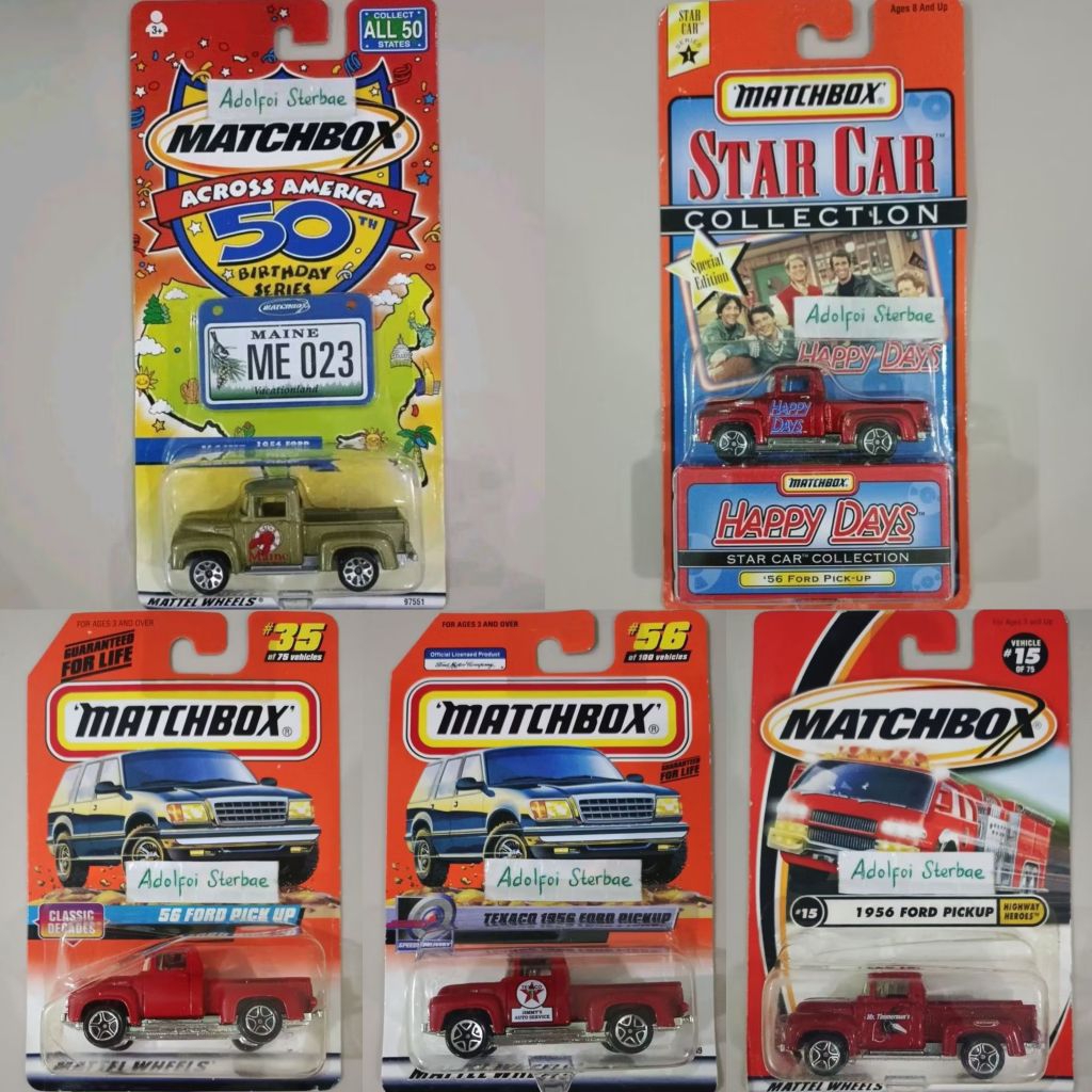 matchbox texaco 1956 '56 ford pick up pickup across america 50th birthday series collect all 50 stat