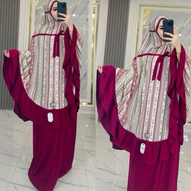 MUKENA KHALIFA BAHAN RAYON DIAMOND MIX TWILL JUMBO