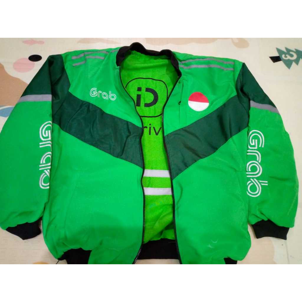 JAKET NGOJOL GRAB INDRIVE JAKET BOLAK BALIK INDRIVE GRAB ORI BISA DIPAKE BOLAK BALIK BORDIR MURAH